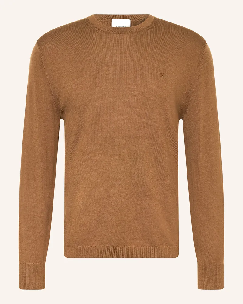 Calvin Klein Pullover aus Merinowolle Braun