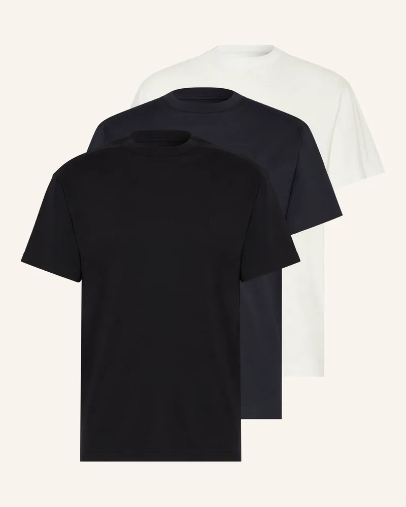 Jil Sander 3er-Pack T-Shirts schwarz Schwarz