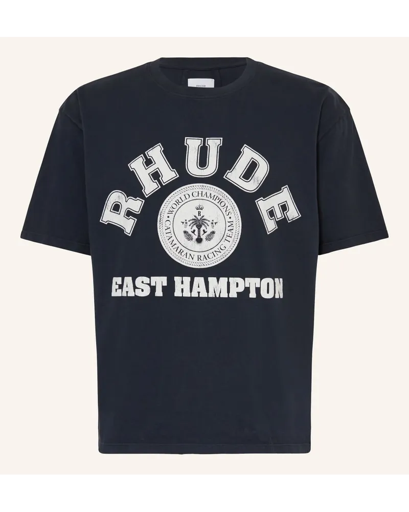 RHUDE T-Shirt HAMPTON CATAMARAN Schwarz