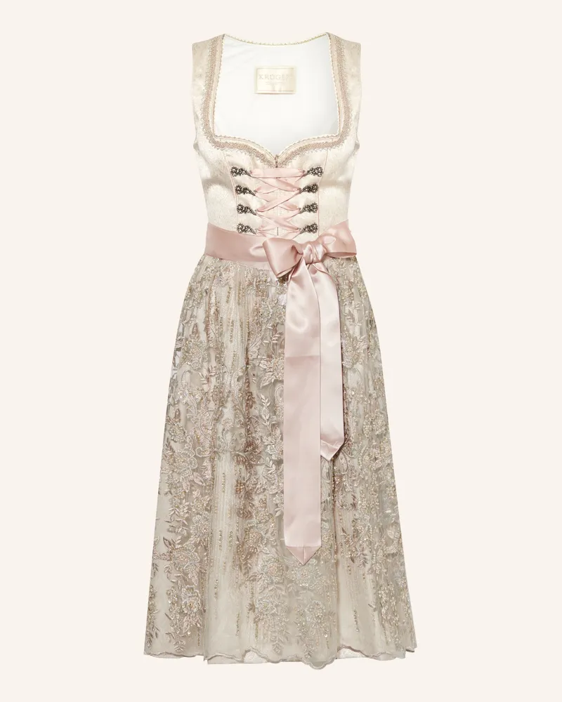 Krüger Dirndl JAEL mit Pailletten und Perlen Creme