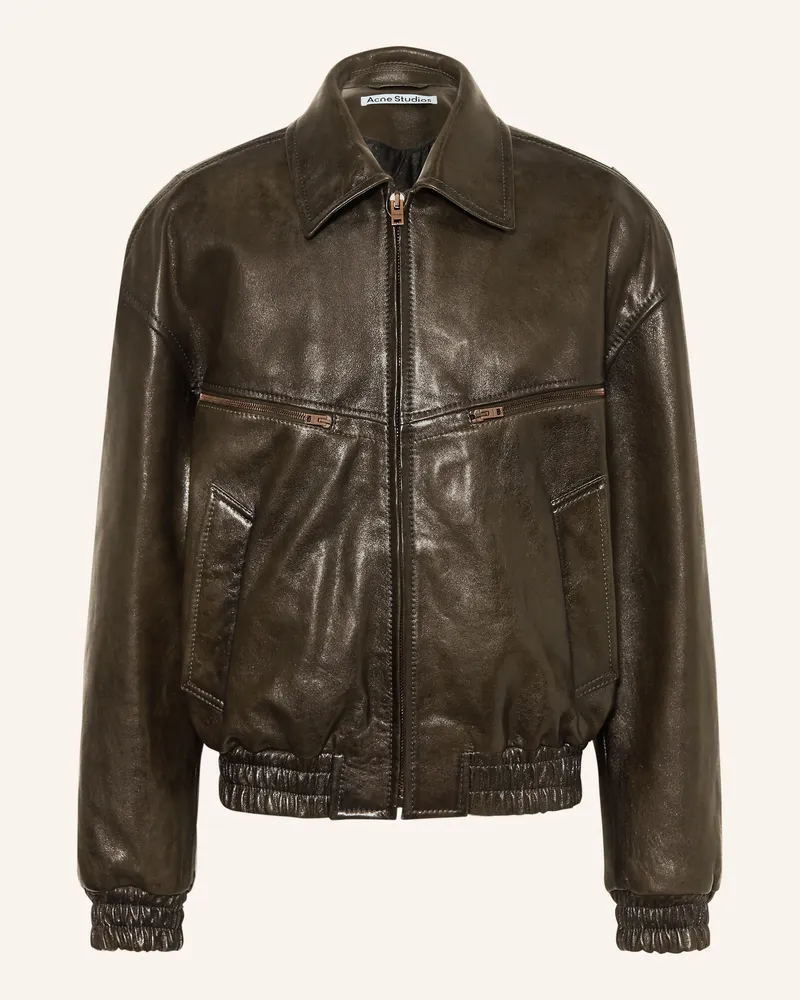 Acne Studios Lederjacke Grün