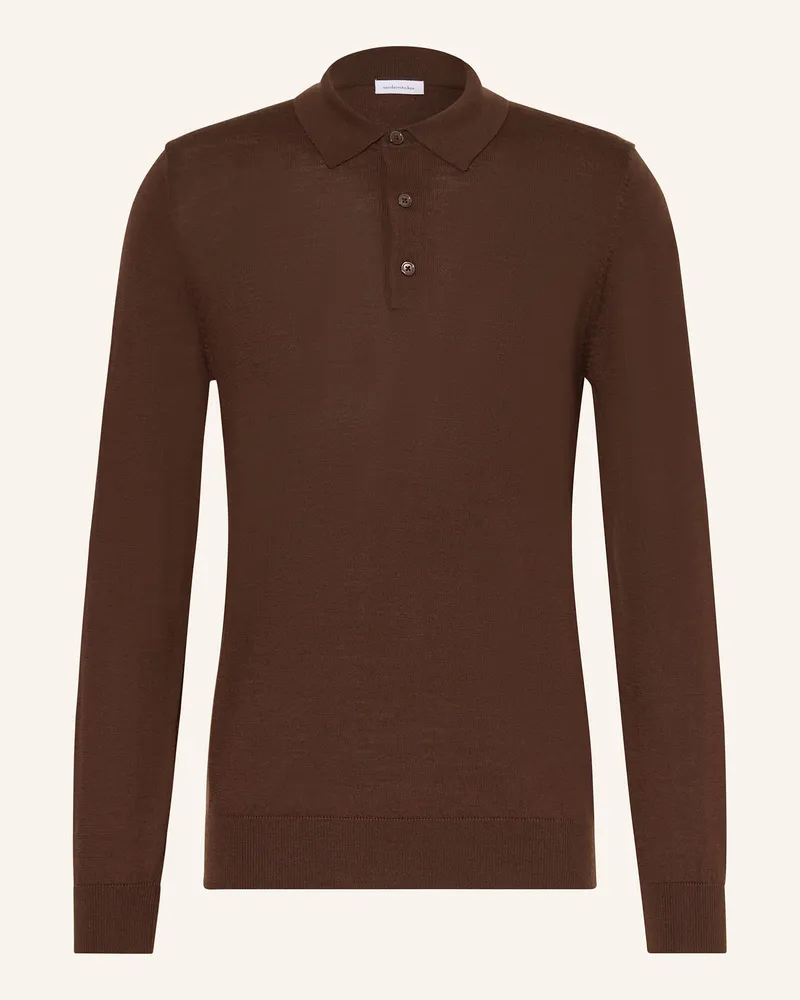 Seidensticker Strick-Poloshirt Aus Merinowolle braun Dunkelbraun