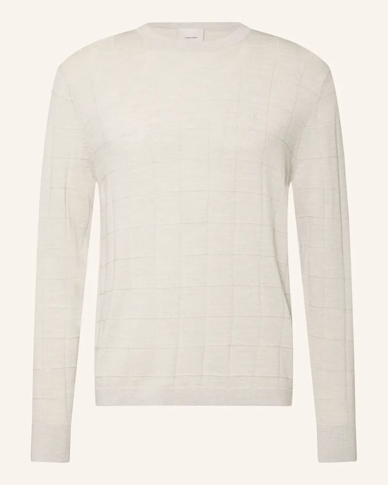 Calvin Klein Pullover Aus Merinowolle weiss Creme