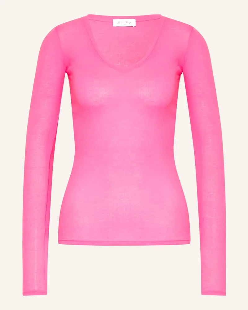 American Vintage Longsleeve Masachusetts pink Neonpink