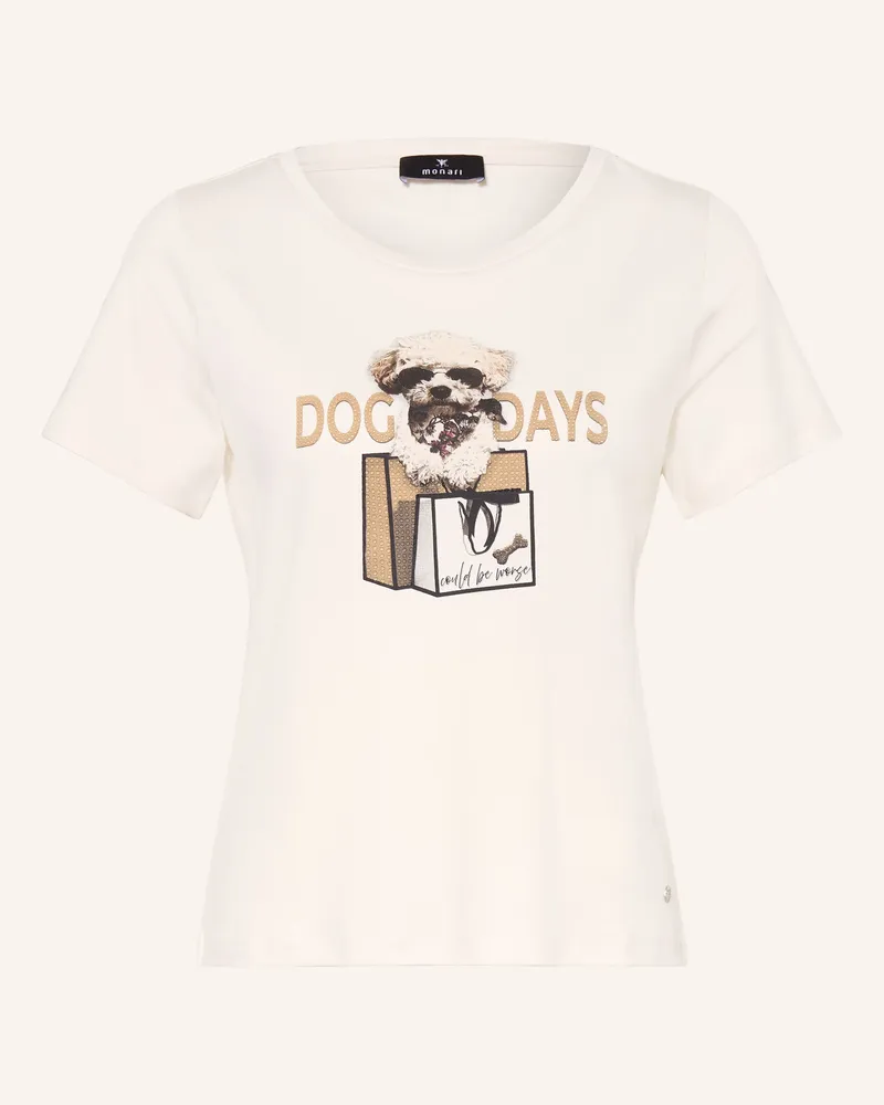 monari T-Shirt Mit Schmucksteinen weiss Ecru