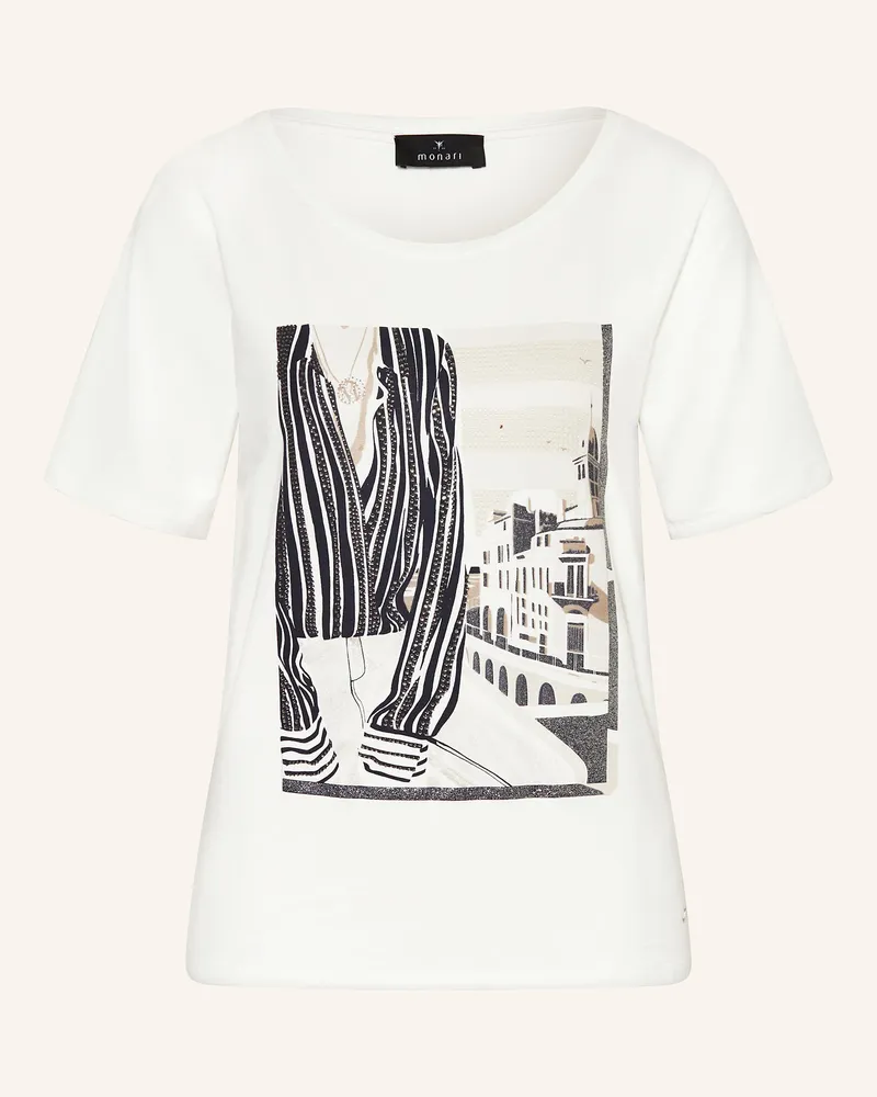 monari T-Shirt mit Schmucksteinen Weiss