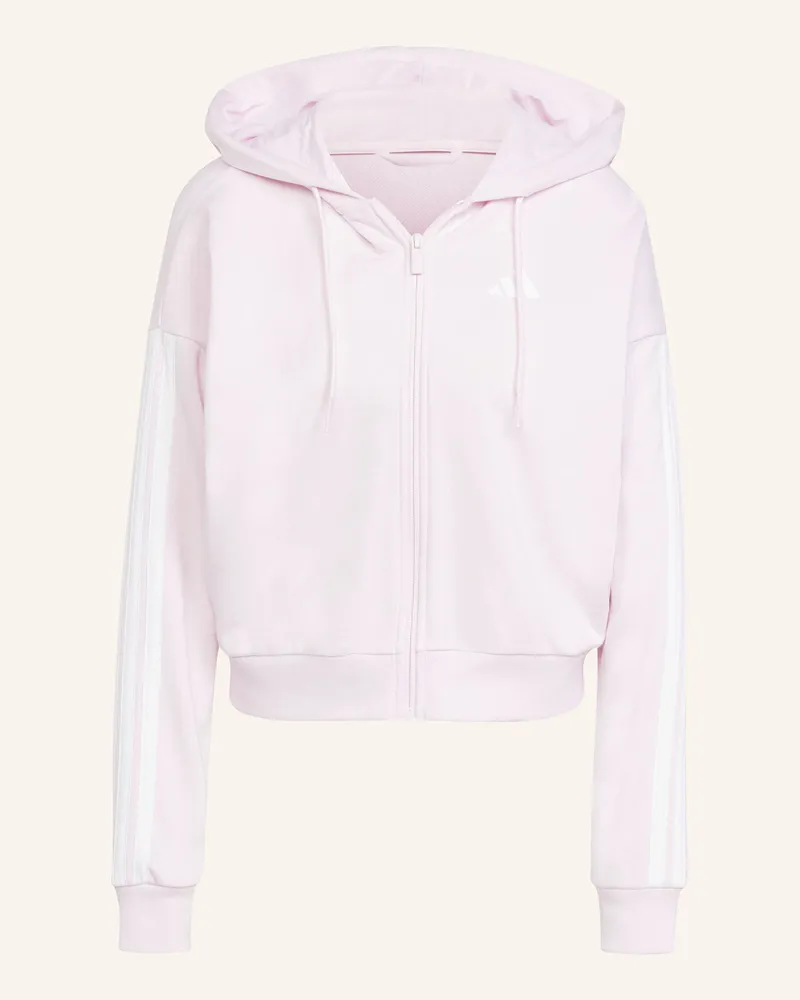 adidas Essentials 3-Streifen French Terry Kapuzenjacke pink Weiss