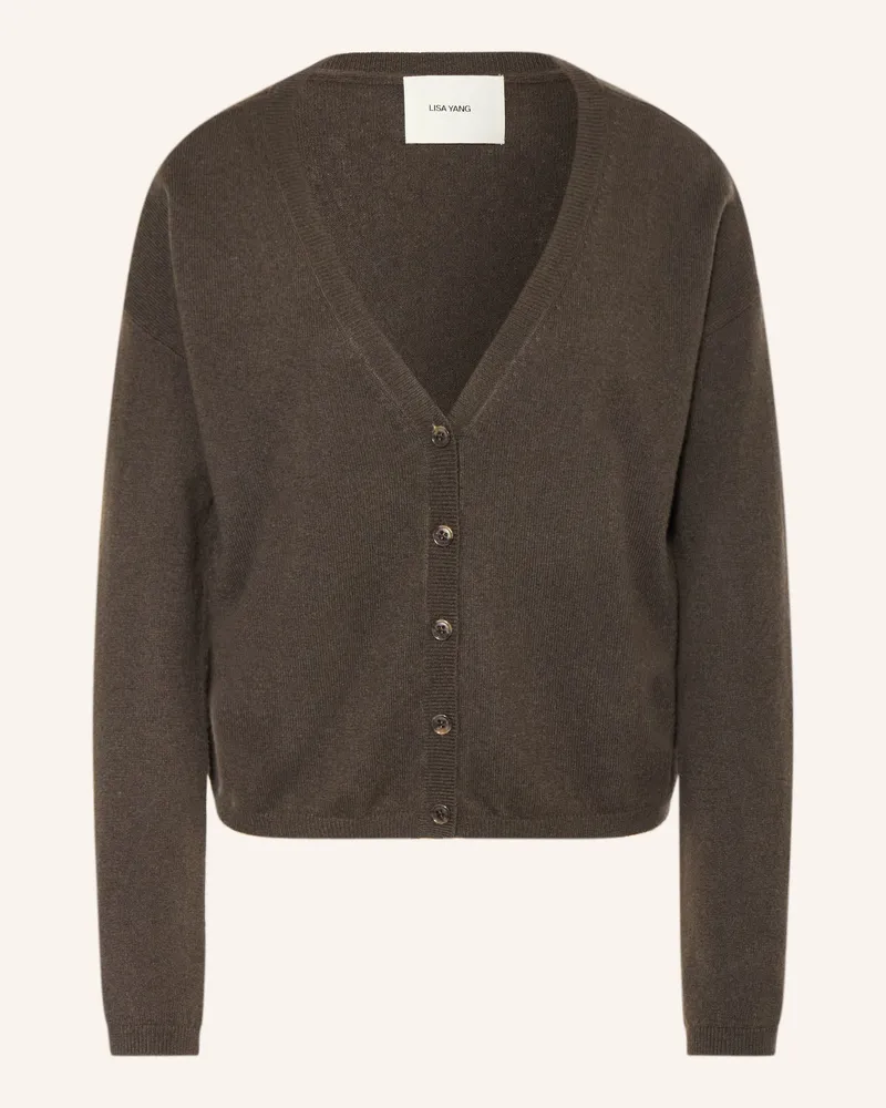 Lisa Yang Strickjacke Abby Aus Cashmere braun Khaki