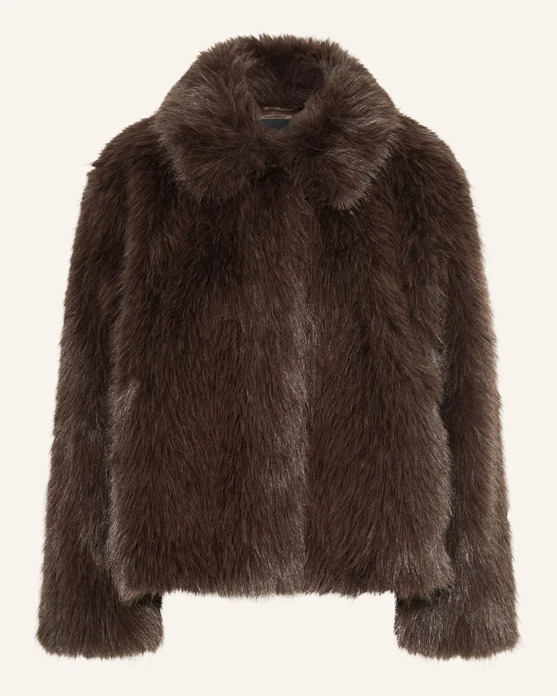 Max Mara Kunstfell-Jacke BRENTA1234 Dunkelbraun