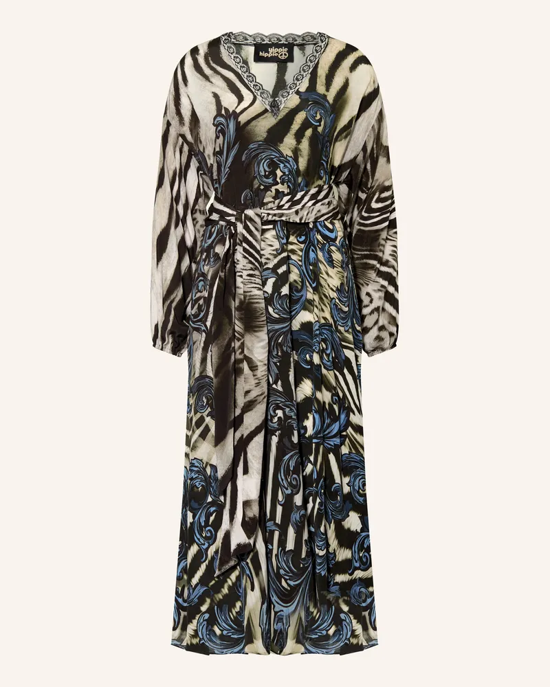 Yippie Hippie Kleid Mit Spitze grau Taupe