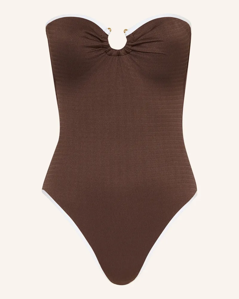 Seafolly Australia Bandeau-Badeanzug Beach Bound braun Dunkelbraun