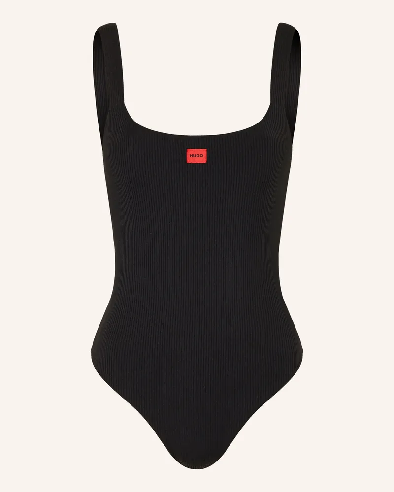 HUGO BOSS Badeanzug Signature schwarz Schwarz