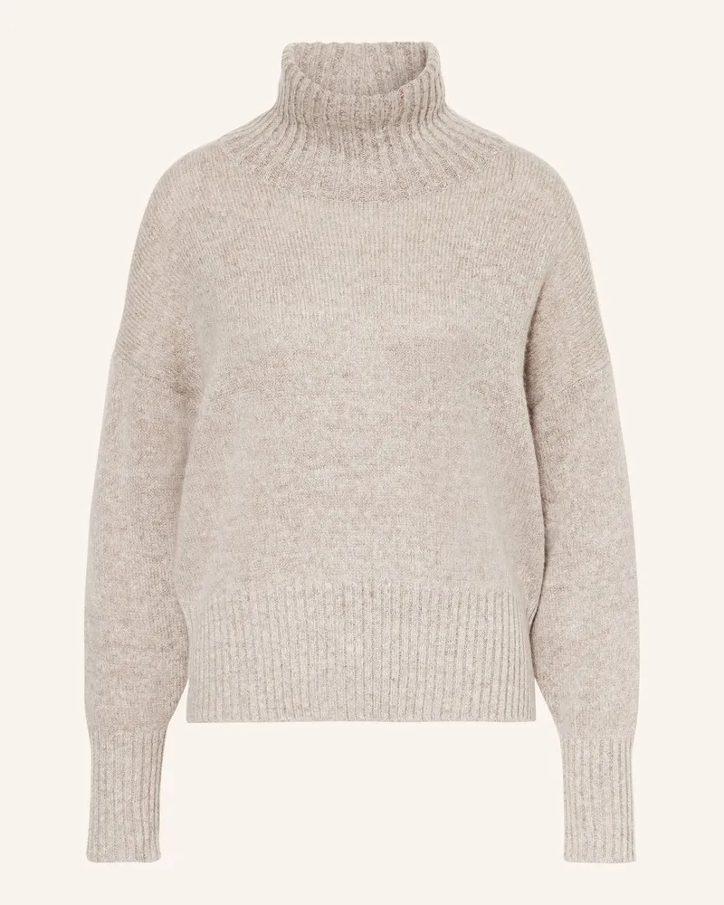 Mrs & HUGS Rollkragenpullover aus Merinowolle Taupe