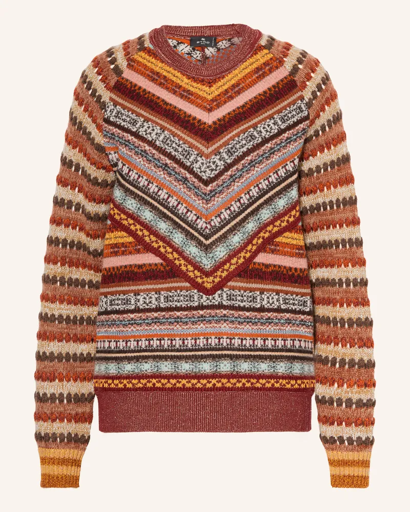 Etro Pullover Mit Glitzergarn rot Dunkelrot