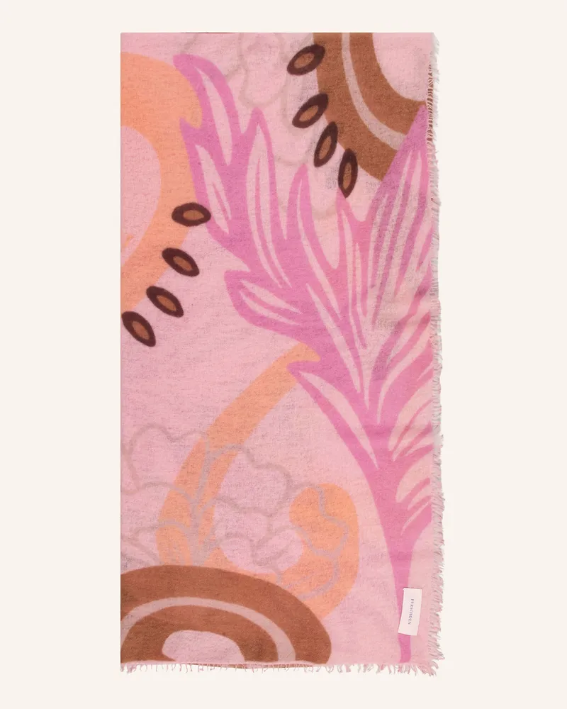 Puschoen Cashmere-Schal Flower Print lila Rosa
