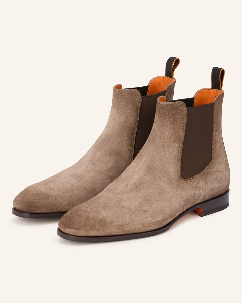 Santoni Chelsea-Boots Archerboot braun Beige