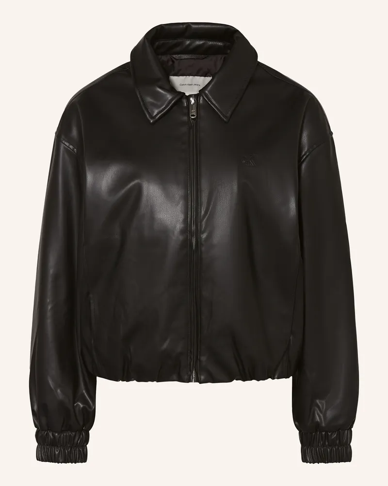Calvin Klein Blouson in Lederoptik Schwarz