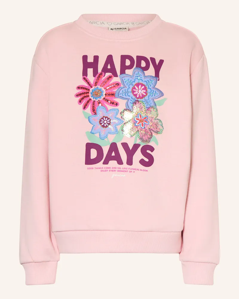 Garcia Jeanswear Sweatshirt mit Pailletten Rosa