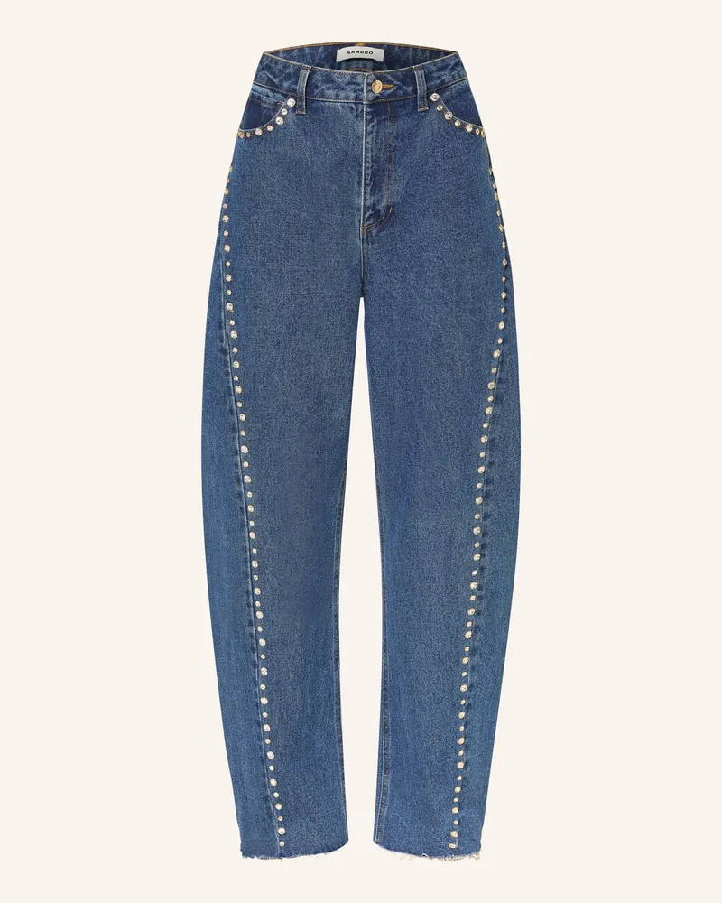 Sandro Barrel Jeans mit Schmucksteinen 4785