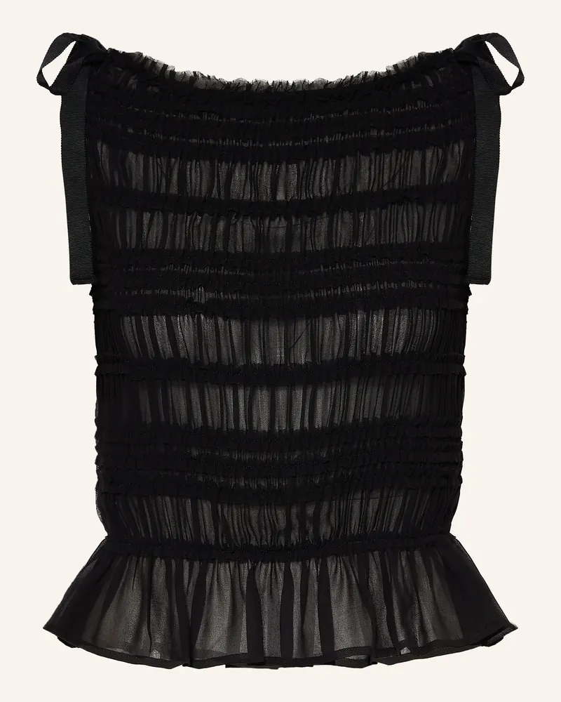 AllSaints Top Lotus Mit Rüschen schwarz Schwarz