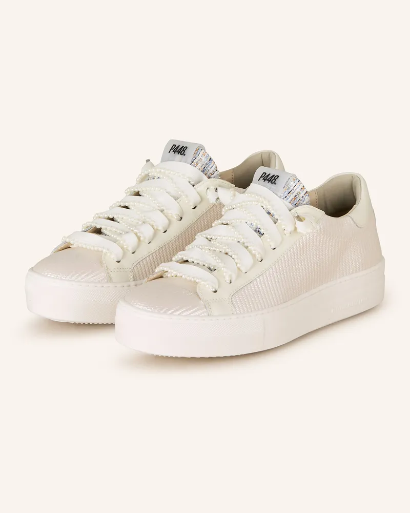 P448 Sneaker THEA mit Schmuckperlen Weiss