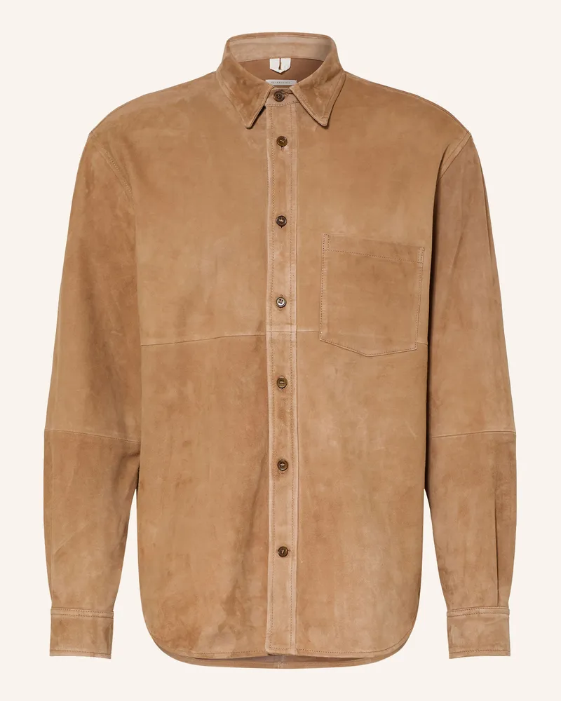 Arket Leder-Overjacket braun Hellbraun