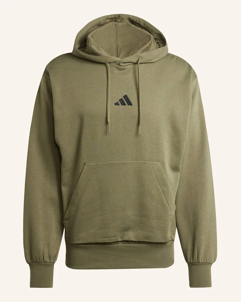 adidas Essentials Feelcozy Hoodie gruen Schwarz