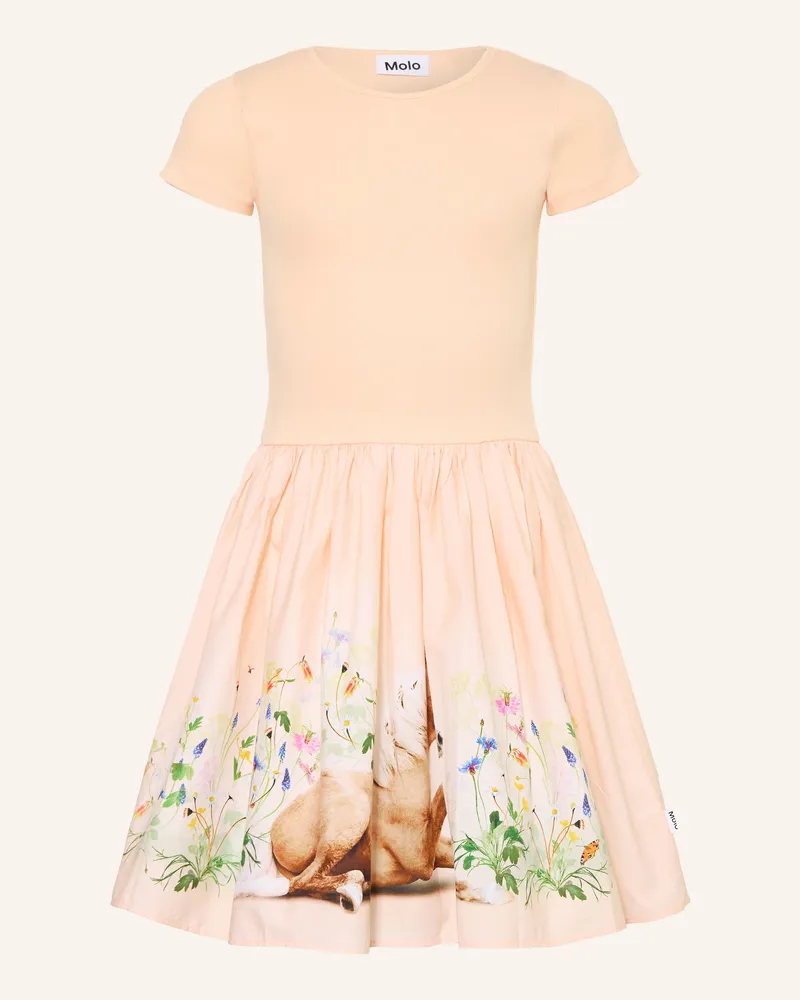 Molo Kleid Cissa Im Materialmix rosa Hellorange
