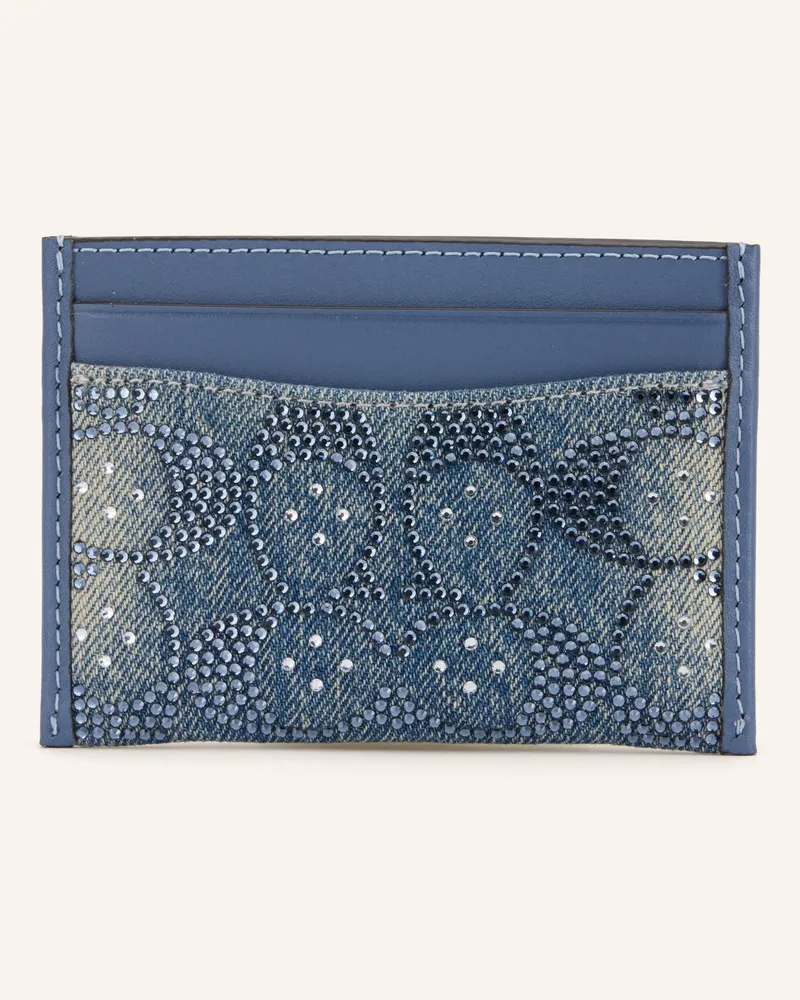 Coach Kartenetui Essential Mit Schmucksteinen blau Hellblau