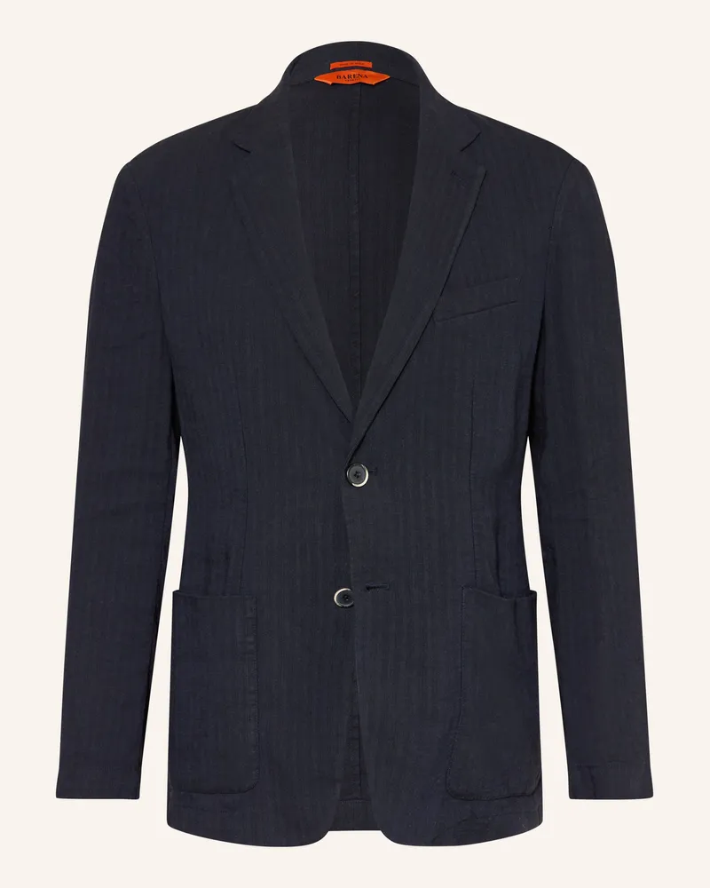 BARENA Anzugssakko Giacca Borgo Slim Fit Mit Leinen blau Dunkelblau