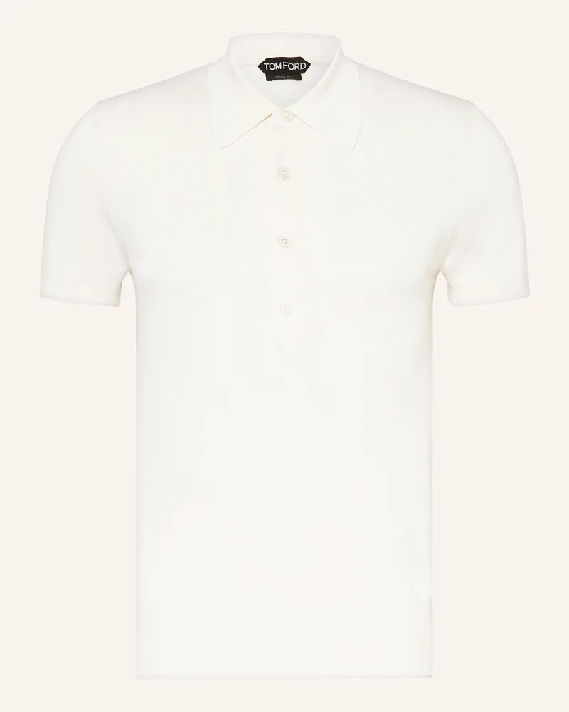 Tom Ford Jersey-Poloshirt mit Seide Ecru