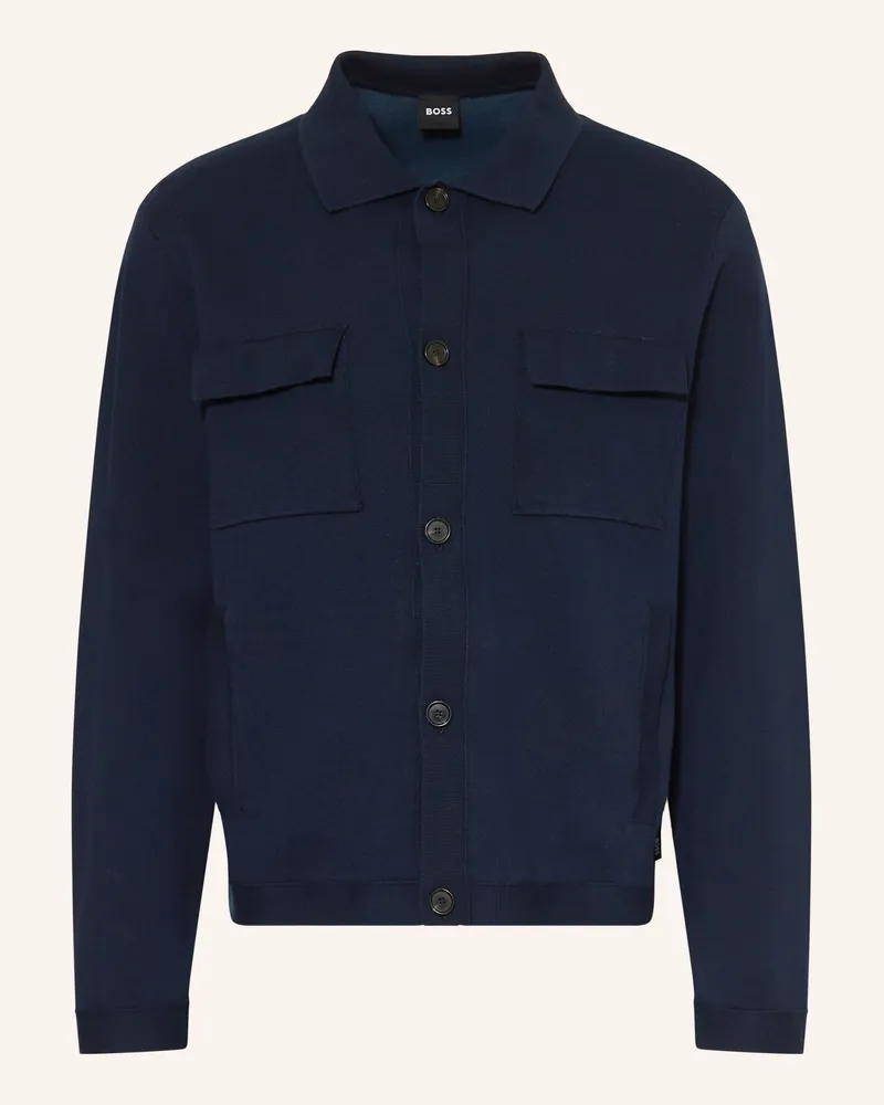 HUGO BOSS Strickjacke Uttoni blau Dunkelblau