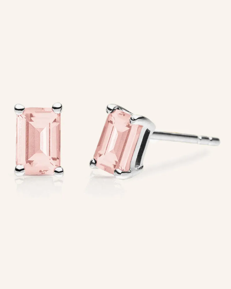 VEYNOU Ohrstecker ROSIE aus 14 Karat Weißgold und 1.40ct. lab-grown Morganit Weissgold