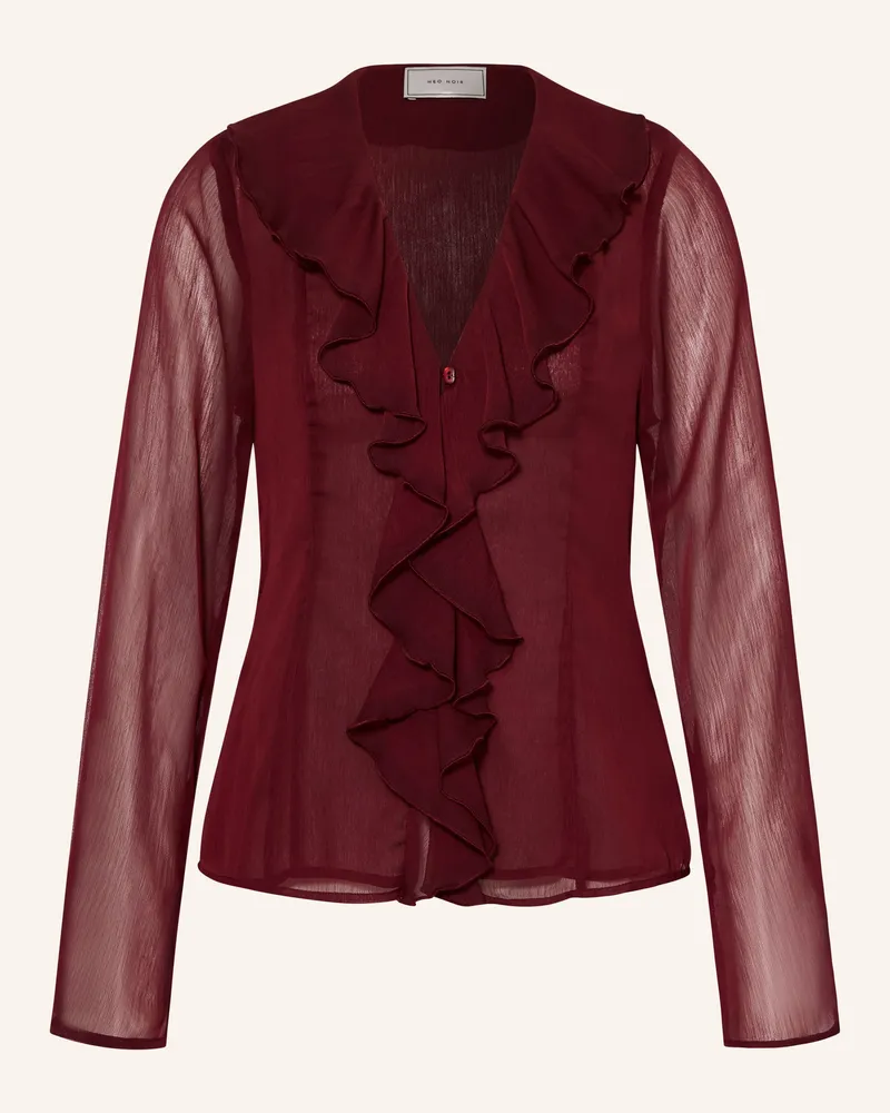 Neo Noir Bluse VALAPPA mit Volants Dunkelrot