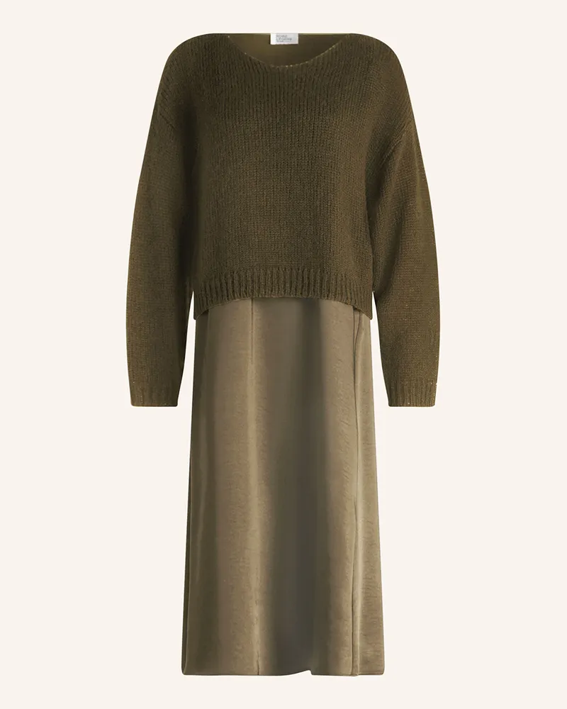 Vera Mont Set: Kleid und Pullover Khaki