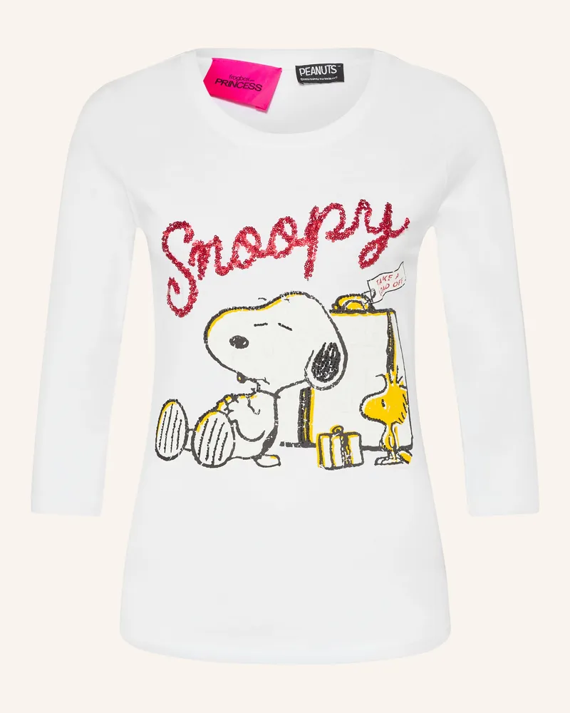 Frogbox Shirt Mit 3/4-Arm Und Pailletten weiss Weiss