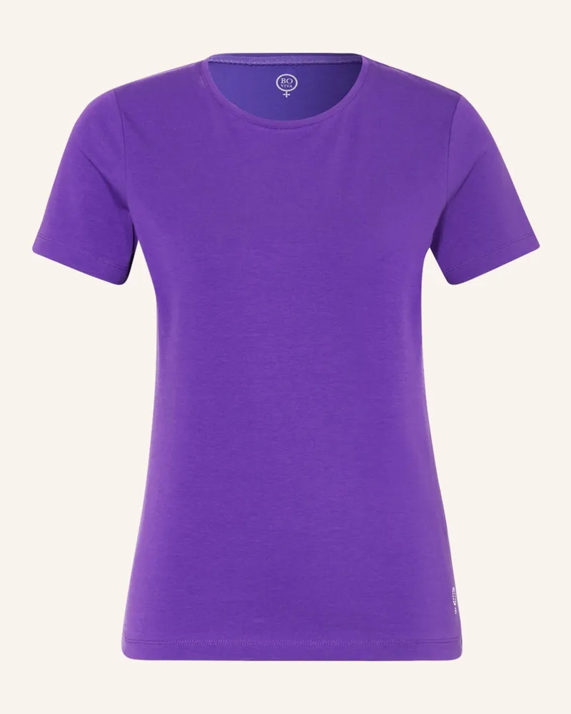 Boviva T-Shirt mit Schmucksteinen Dunkellila
