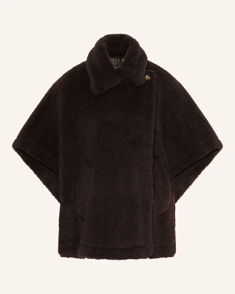 Max Mara Kunstfell-Cape tebe1 Mit Alpaka braun Dunkelbraun