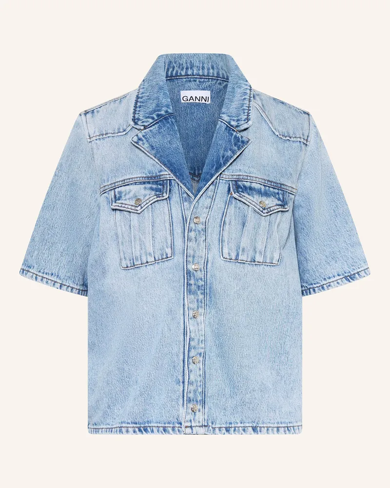 Ganni Jeansbluse Hellblau