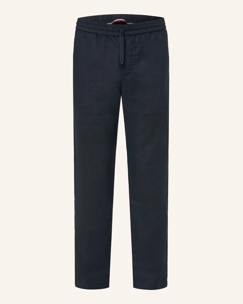Tommy Hilfiger Leinenhose Harlem Regular Tapered Fit blau Dunkelblau