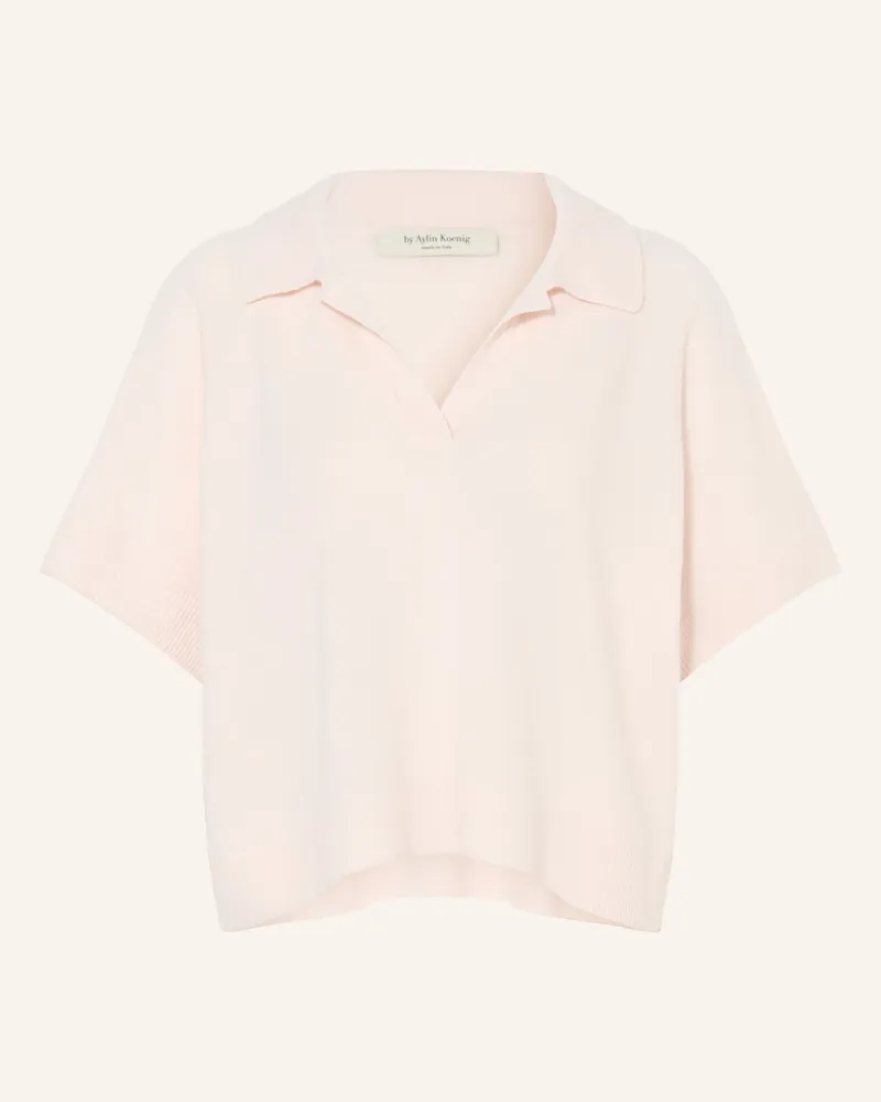 by Aylin Koenig Strick-Poloshirt ERIKA aus Merinowolle mit Cashmere Hellrosa
