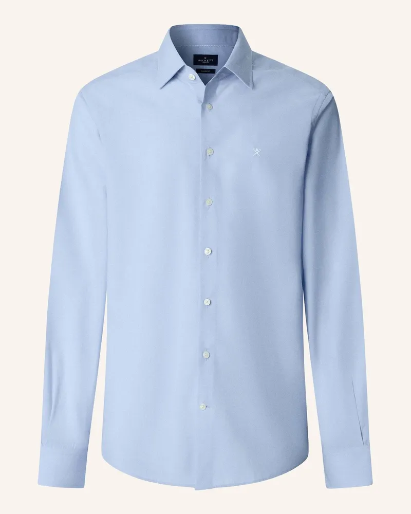 Hackett Freizeithemd Solid End On End blau Hellblau