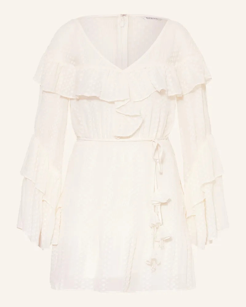 Guess Kleid Laurence Mit Rüschen weiss Creme