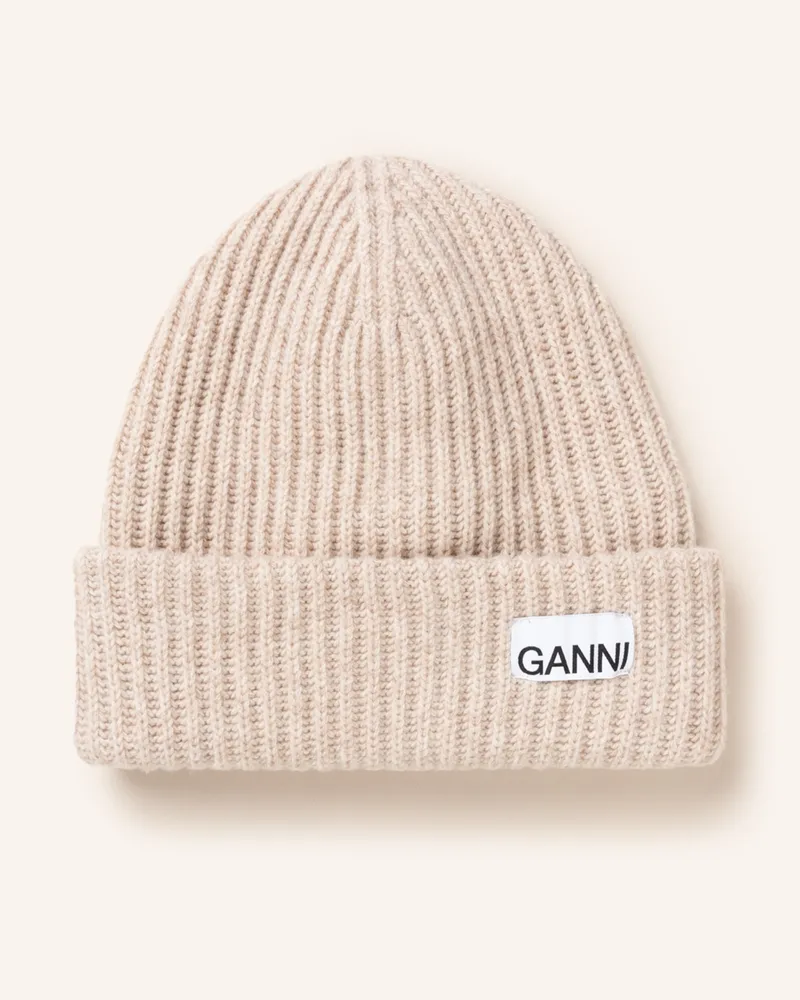 Ganni Mütze weiss Creme