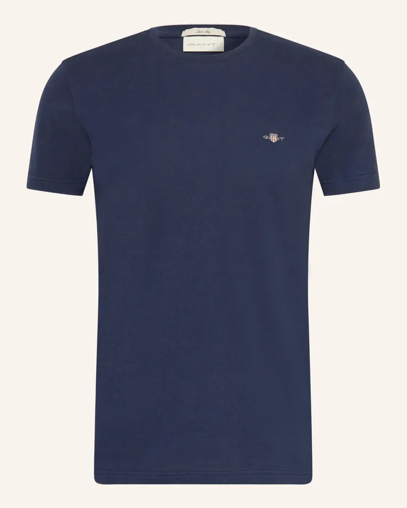 Gant T-Shirt aus Piqué Dunkelblau