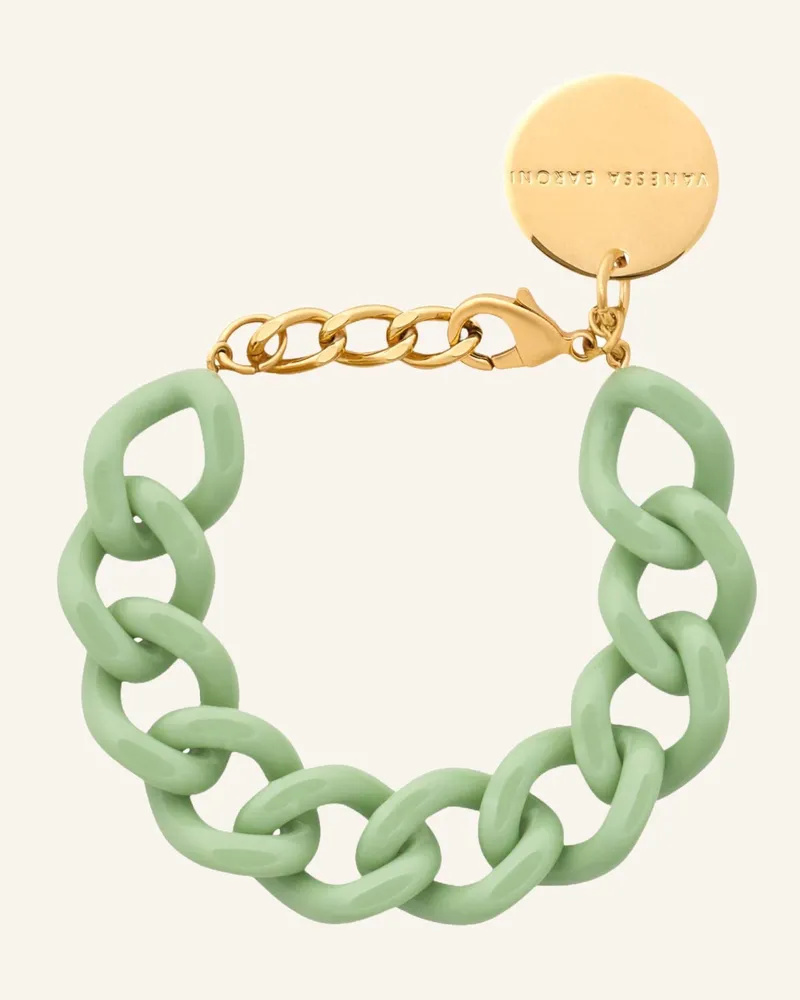Vanessa Baroni Armband MINI FLAT CHAIN BRACELET PISTACHIO by GLAMBOU Grün