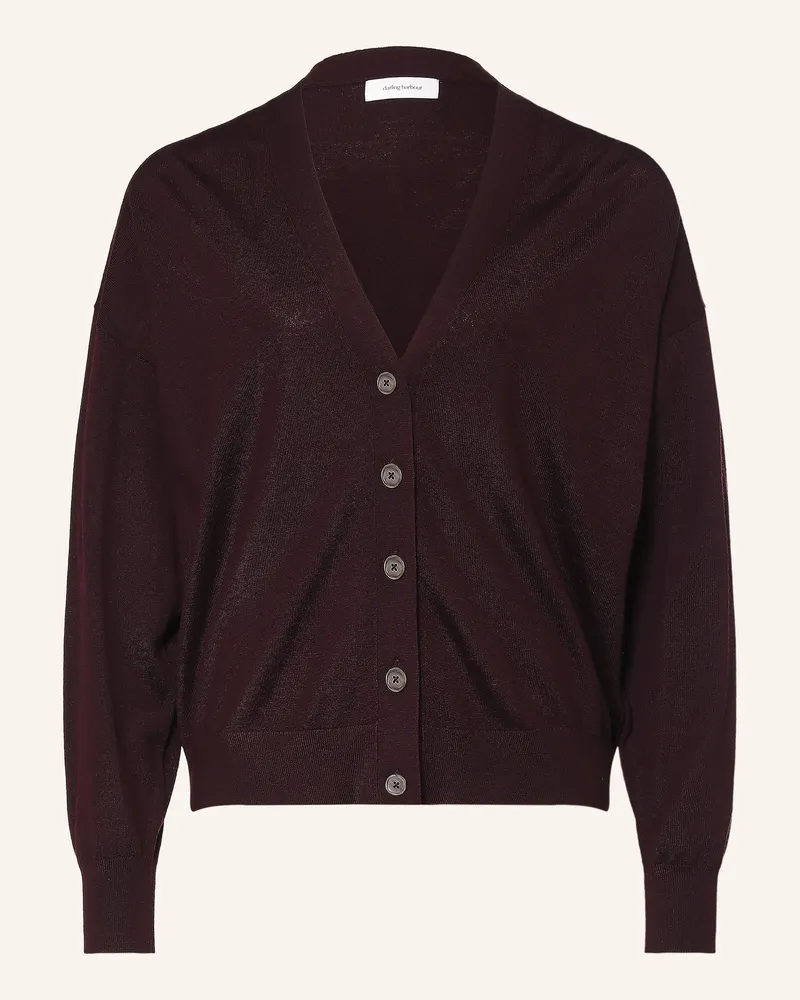 Darling Harbour Strickjacke Aus Merinowolle lila Plum