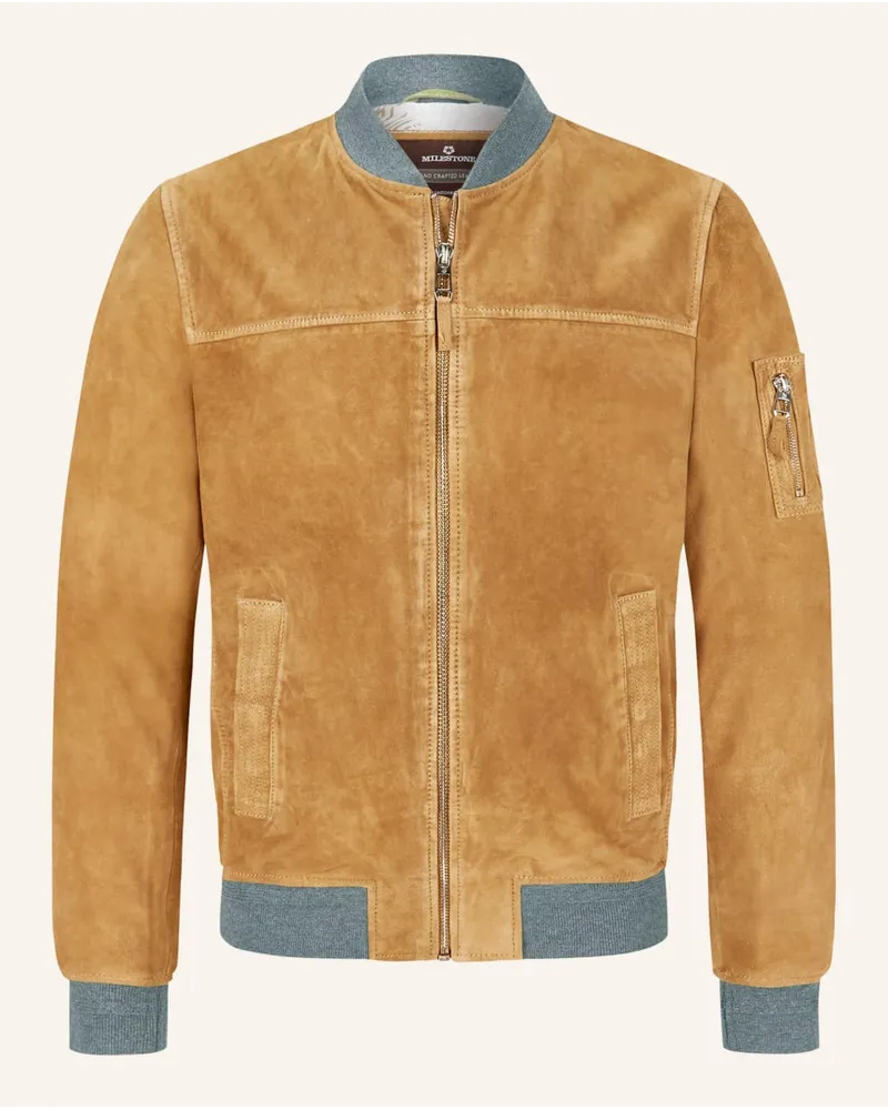 Milestone Lederblouson MSAMADEO Braun