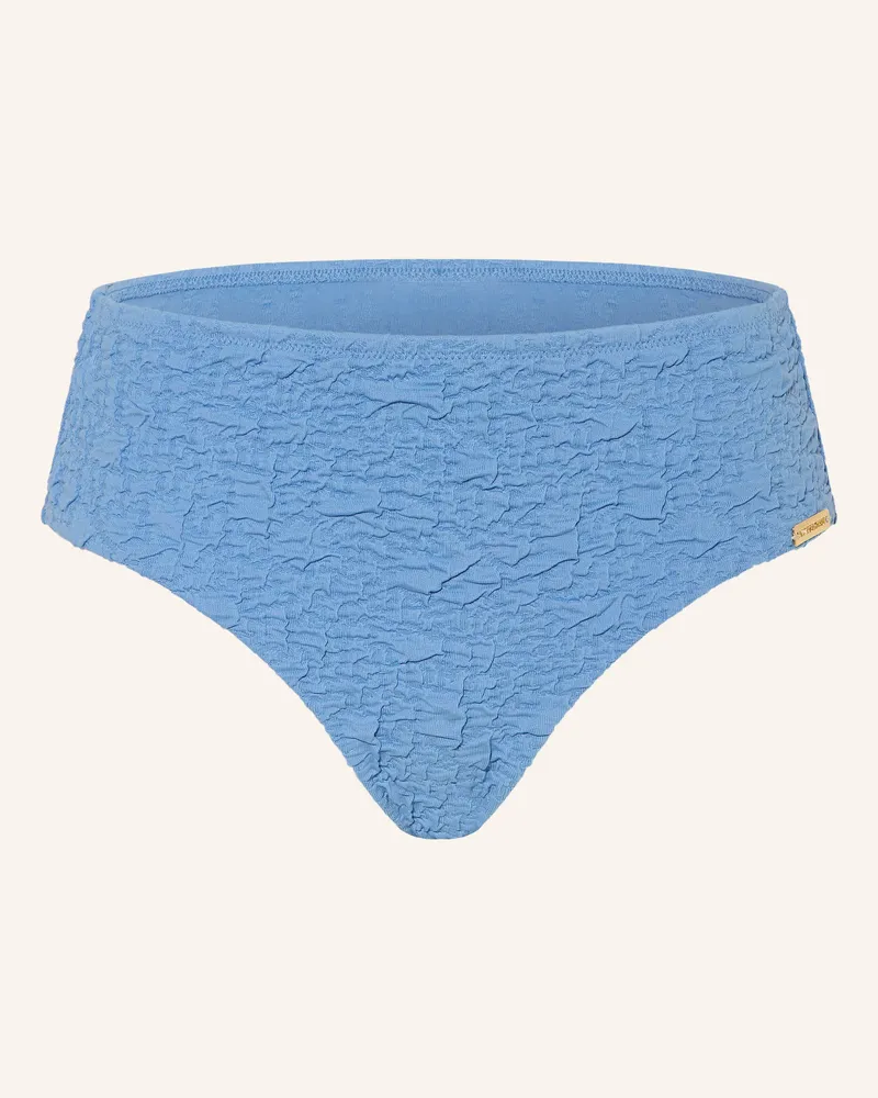 watercult Highwaist-Bikini-Hose Tidal Texture blau Hellblau