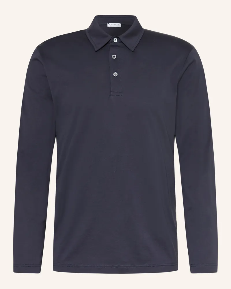 Sunspel Jersey-Poloshirt Classic blau Dunkelblau